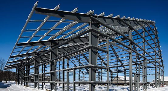 A wide view of steel structure building